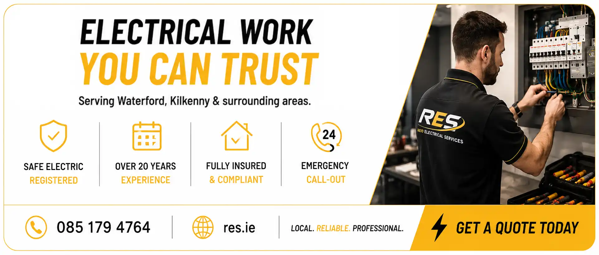 Electrician Waterford & Kilkenny, get a quote from RES