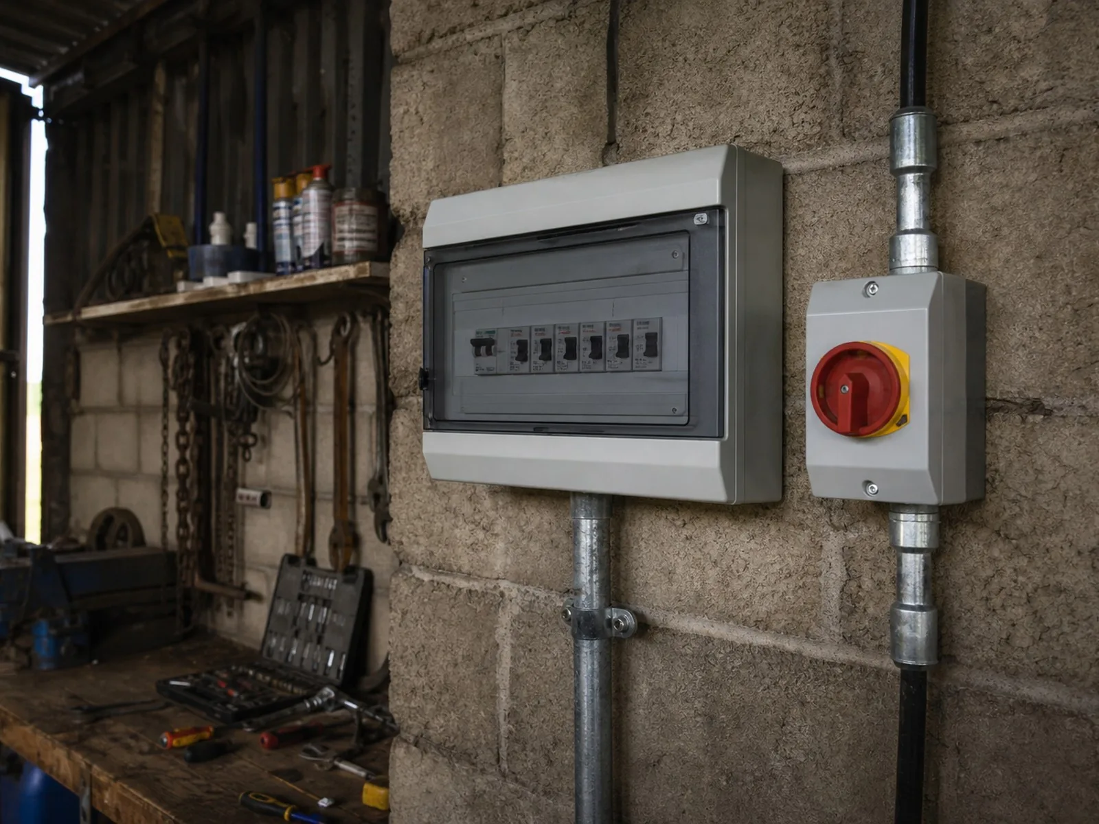 Farm workshop fuse board by Reid Electrical Services